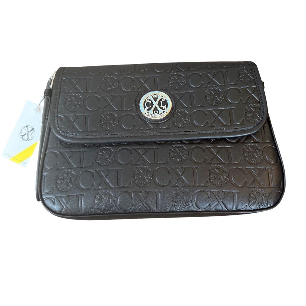 Christian Lacroixโ CXL Clara Embossed Logo Shoulder Bag Black MSRP $98